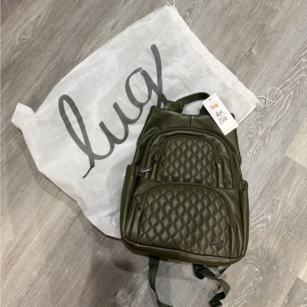 Lug Classic Hatchback Quilted Backpack in Olive - New with Tags